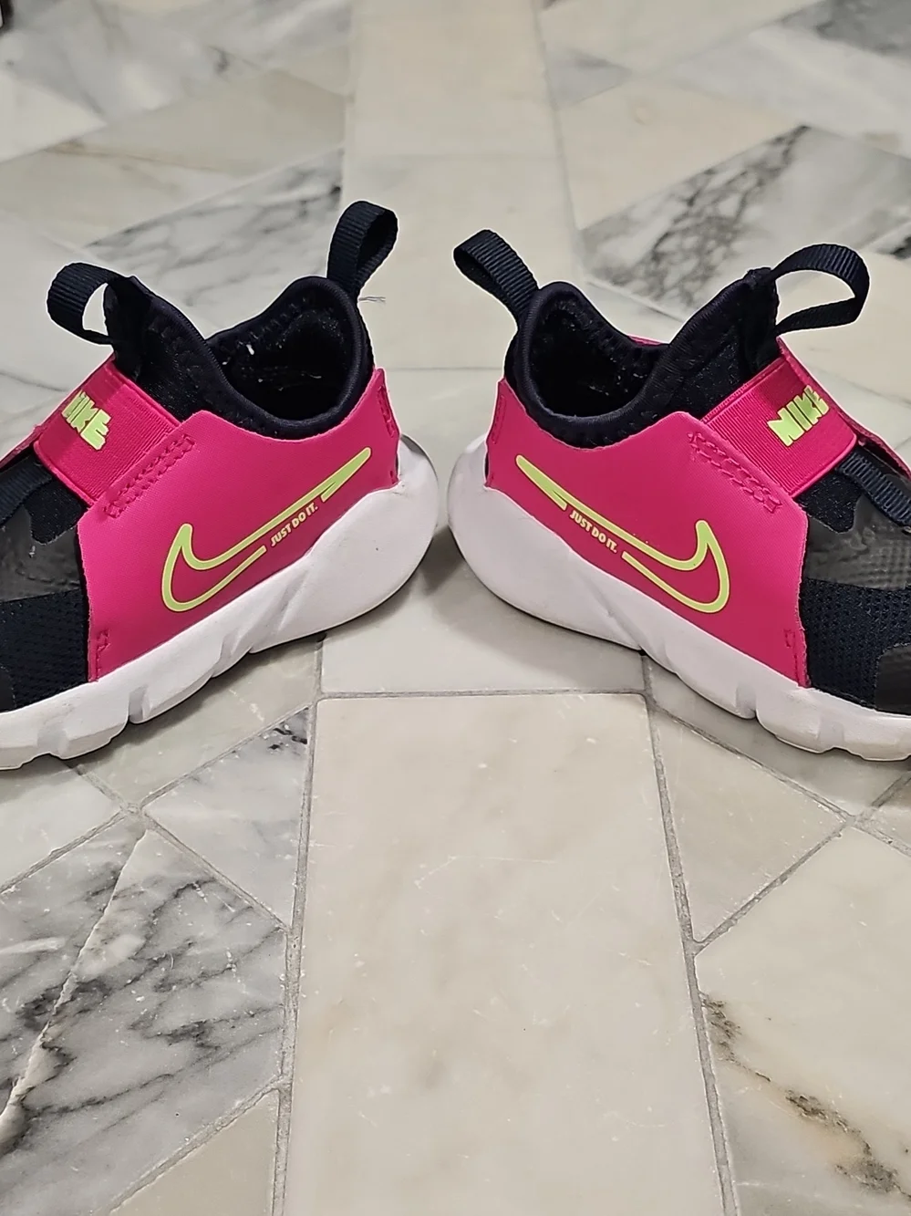 Nike Kids' Pink and Navy Slip-On Athletic Shoes Size 6c